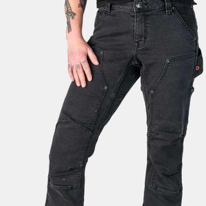 Dovetail Workwear, Britt Utility in Black Thermal Denim, size 28/8